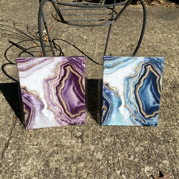 Canvas Print Art 7x6” PURPLE GEODE - Picture 2 of 9